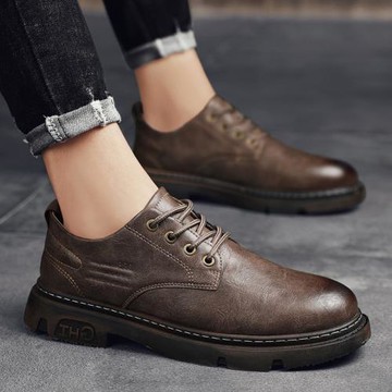 男鞋春季2026新款商務正裝低幫馬丁潮鞋英倫百搭男士休閑皮鞋防滑