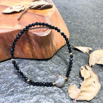 14K包金 拉長石 尖晶石 天然水晶 極細 客製化 手鏈