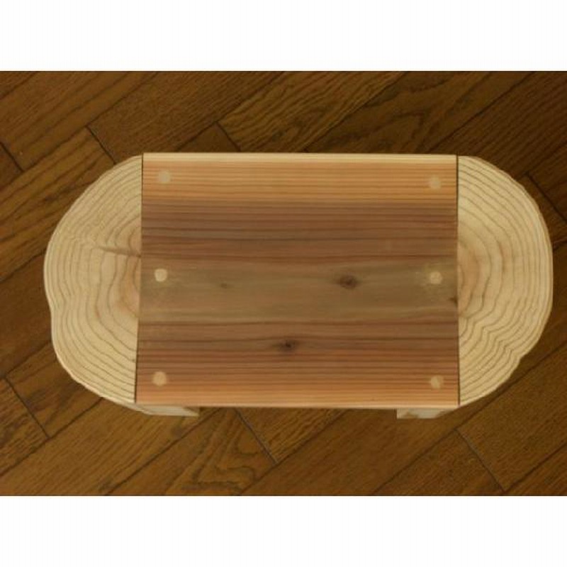 杉のスタンドスツール 足置き キッズベンチ 国産すぎ半割丸太  