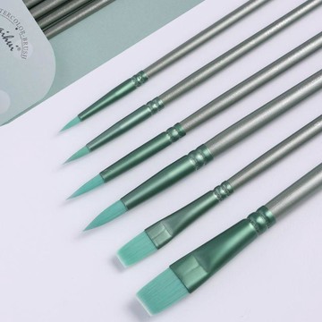 ✅【專業軟毛水彩筆套裝】尼龍毛畫筆圓頭平頭組 美術生專用繪畫工具 台灣出貨