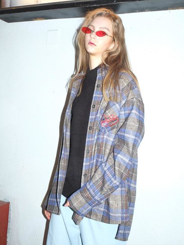 Lip Prints Winter Shirts Brown