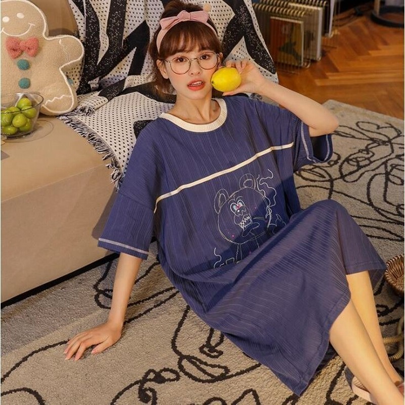 ヴィジョン ストリートウェア ネグリジェ パジャマ レディース 夏 春秋 半袖ワンピース カジュアル ルームウェア 大きいサイズ フレア ロング丈ワンピ 部屋着 寝巻き 通販 Lineポイント最大get Lineショッピング