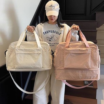 大容量短途旅行包女手提輕便出差行李袋男擴容斜挎防水運動健身包