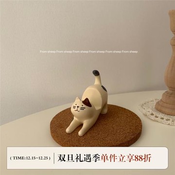 小貓咪創意公仔手機支架女卡通貓貓桌面支架辦公室桌上可愛風擺件