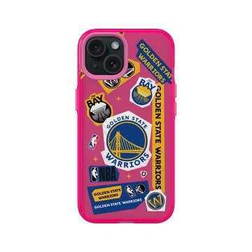 iPhone 15 Clear 粉漾桃 - NBA - 拼貼系列-金州勇士 Golden State Warriors - Collage