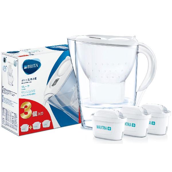 数量限定】ブリタ（BRITA）浄水器 ポット型 ピッチャー マレーラ スターターパック ピュアパフォーマンス カートリッジ3個付  LINEショッピング