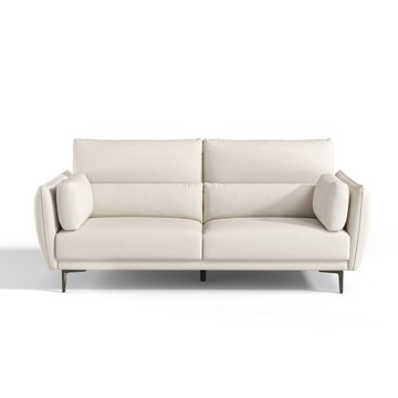 hoi!林氏木業現代簡約小戶型高背貓抓布2.1M三人沙發 S156 貝母白