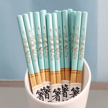 【兔子】家楠竹竹筷筷子天然家庭裝一人防滑高檔新款中式防黴情侶分餐筷免運