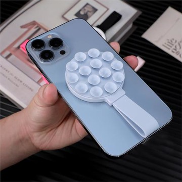 新款磁吸吸盤手機支架鏡子墻面玻璃運動廚房浴室神器便攜硅膠粘貼