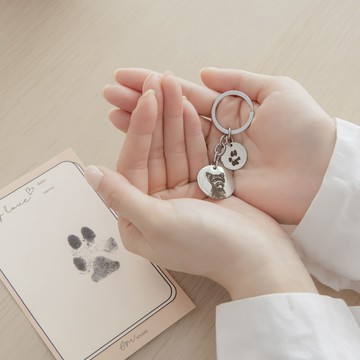 客製化【EMSTUDIO】寵物照片鑰匙圈、腳印鑰匙圈