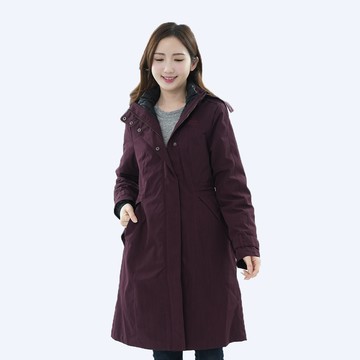 遊遍天下 男女款二件式GlobeTex防水+無縫JIS90長版羽絨外套 GJ25012 /暗紅 (M-3L)