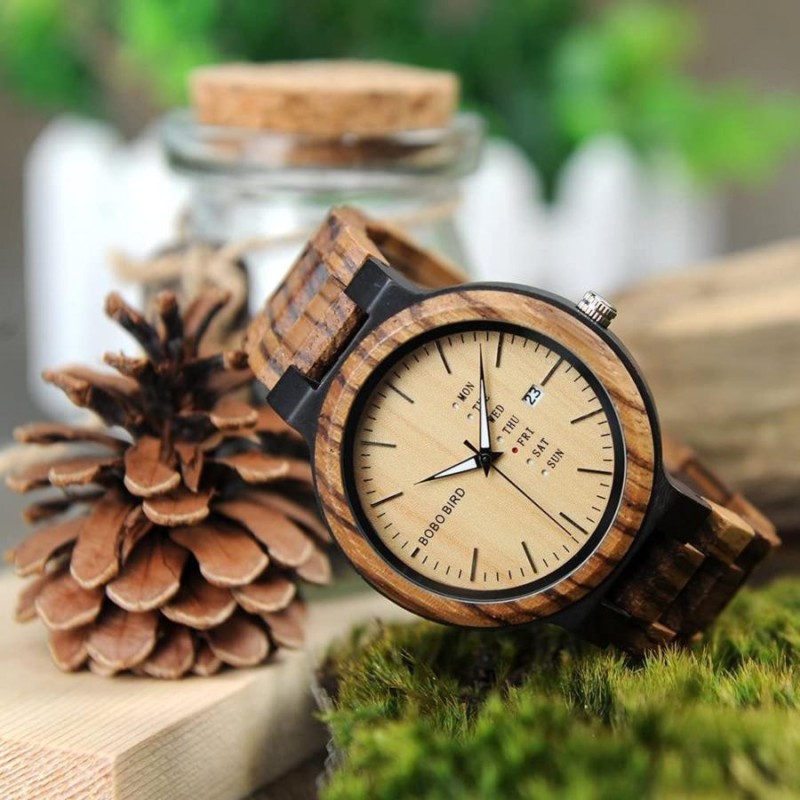 木製アナログ腕時計 ブラウン 木製 腕時計 アナログ ブラウン