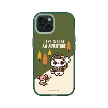 iPhone 15 Clear 憂墨綠 - 爽爽貓 Song Song Meow by SECOND - 冒險爽爽貓