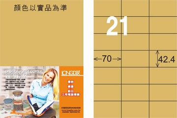 【龍德】LD-836-C-C A4雷射、噴墨、影印用電腦標籤 42.4x70mm