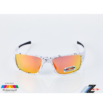 Z-POLS 消光霧白黑點全框設計 搭載頂級Polarized強抗UV400電鍍REVO偏光運動太陽眼鏡(流線帥氣有型)
