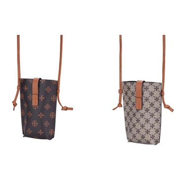 Jpqueen 復古印花紋百搭單肩斜背女用手機包(2色可選)