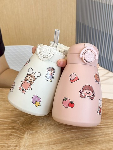 大肚杯保溫杯高顏值杯子女吸管水杯大容量網紅可愛女學生兒童便攜