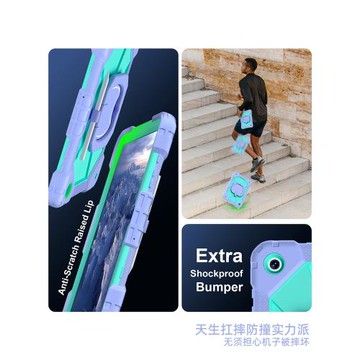 適用三星a9平板保護套taba8a9+平板電腦保護殼無磁Samsung Galaxy A7lite帶筆槽旋轉支架防摔抗彎時尚硅膠殼