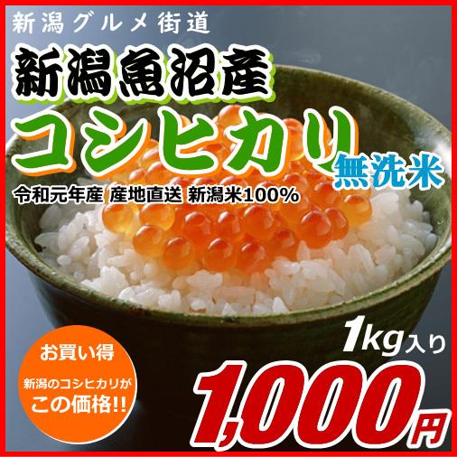 コシヒカリ 魚沼産 無洗米 1000円分（1キロ） 新潟米 お米 新潟産 産地直送 米 コメ お歳暮 自宅用 ギフト 贈答 贈り物