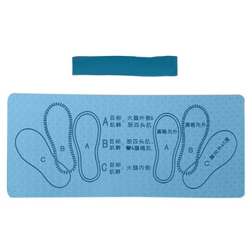 QIDINA 超方便健身深蹲輔助瑜珈墊 附彈力帶 板 B  藍色  1個  80 x 35 x 0.6cm