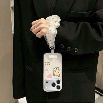 適用iPhone17Air掛繩手機殼蘋果16ProMax手鍊14Pro可愛15愛心抱熊