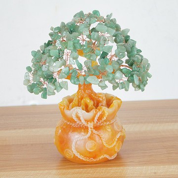 黃水晶招財樹搖錢樹小創意ins抖音擺件裝飾品酒柜電視柜開業禮品