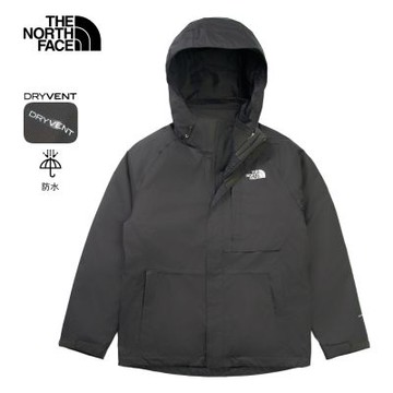 The North Face 官方旗艦 北面男款深灰色DRYVENT防水鋪棉內裡三合一外套｜8GJX0C5