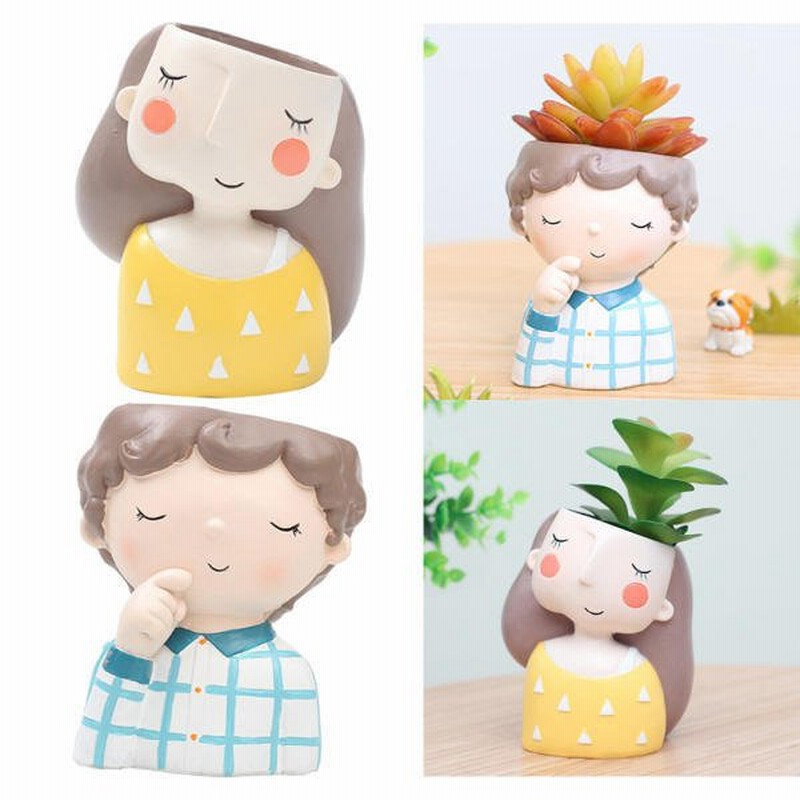 2xかわいい置物多肉植物プランターミニ植木鉢ホームテーブルデコレーションスタイル5 通販 Lineポイント最大0 5 Get Lineショッピング