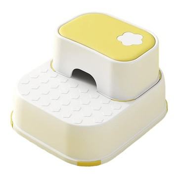 艾米購物 階梯椅 雙層兒童階梯凳 防滑安全 輕巧易搬運  黃白色  1個