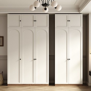 公司貨 免運 復古衣櫃法式新款家用臥室妝臺一體中古風大衣櫥儲物櫃組合 快速發貨