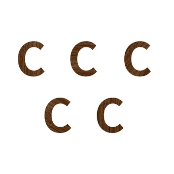 1.5cm英文字母小木片 C 5入