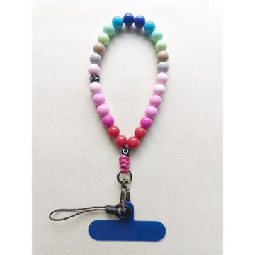 初遇繩藝手編手機掛鏈短款女高級防盜防丟手機殼手腕鏈串珠掛飾