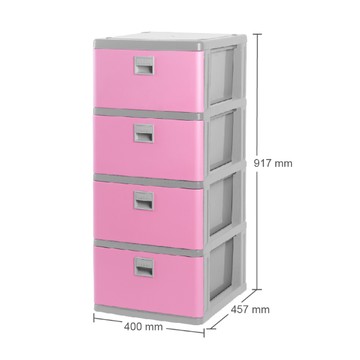 美好生活四層收納櫃(無輪)-粉色