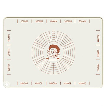 Kyhome 家用不粘黏抗菌矽膠揉麵墊 帶刻度揉麵板 米白色  1個  50 x 40 x 0.5cm