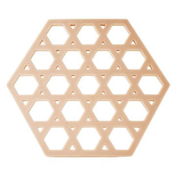 Homely Zakka 北歐簡約加厚防燙隔熱墊/餐墊/杯墊 矽膠材質  格子粉紅  1個