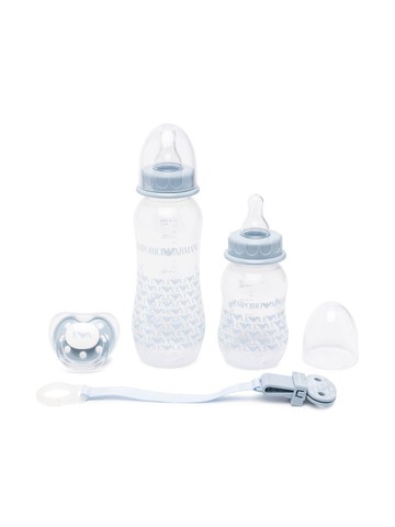 Emporio Armani Kids - logo-print baby bottle set - kids - Plastic - One Size - Blue