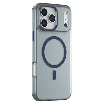 bebehome 磁吸霧面半透明磨砂手機殼  iPhone17 Pro  藍灰色