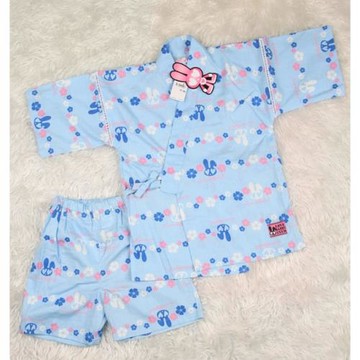 夏季新款兒童純棉日式和服睡衣套裝家居服舒適浴衣兩色入