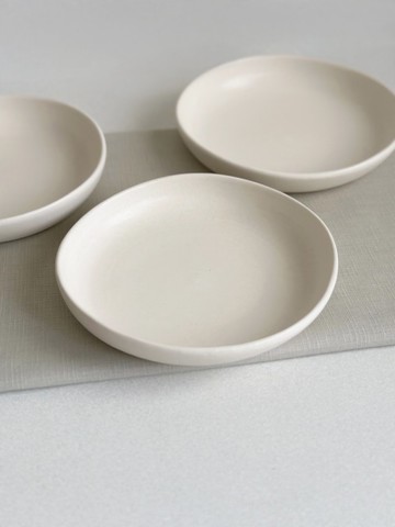 無光白 六吋切邊深皿