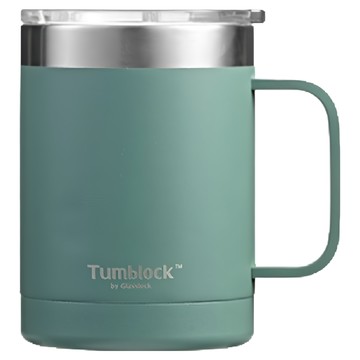 Glasslock Tumblock 不鏽鋼把手隨行杯  350ml  午夜綠  1入