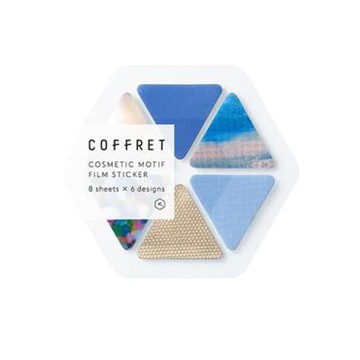 KING JIM HITOTOKI COFFRET調色盤薄膜貼紙/COFT001/三角型/地平線藍