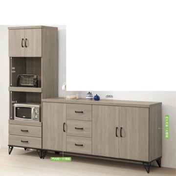 AS雅司-元里7.3尺L型碗櫃組-221.1*39.4*185cm