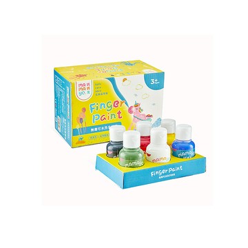 【mamayo】可水洗無毒手指膏-基礎6色組(台灣製 附操作手冊)