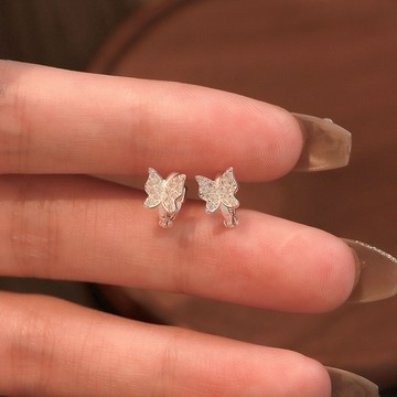 《現貨》眉兒銀飾 999足銀 蝴蝶耳扣 純銀耳環 銀耳扣 耳圈