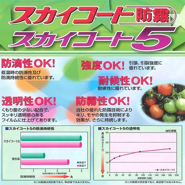 農POフィルム POフィルム 厚さ0.075mm 長さ5m 幅1m ベジタロンnext スカイコート 農業用 ビニールハウス 自作 温室 ビニールトンネル 家庭菜園