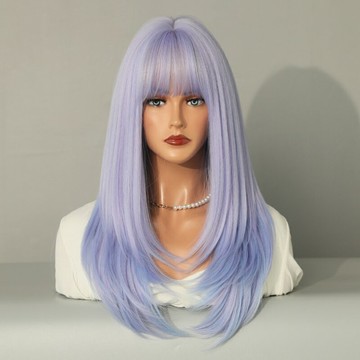 【巴黎精品】長假髮整頂假髮-空氣瀏海漸變長直髮女假髮8色a1ab22