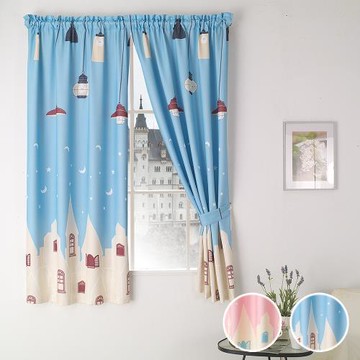 【傢飾美】 魔法電燈與移動城堡兒童房遮光窗簾 200x170cm (兩色任選)