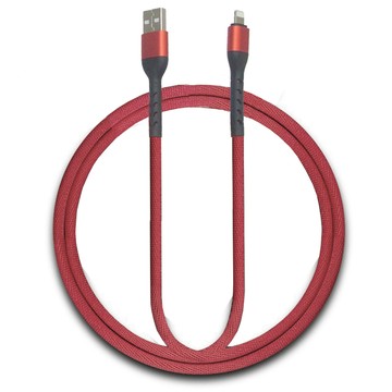 月陽 鋁合金8PIN智能充電斷電防過充保護手機1公尺2.4A快充尼龍充電線資料傳輸線(APC10)