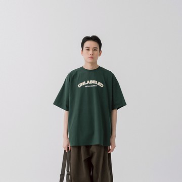 QUEENSHOP_S 中性 短袖 涼感UNLABELED貼布繡短袖上衣 三色售 現+預 【01190345】
