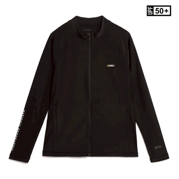 男裝 拉鍊 防曬衣 - 炭黑色